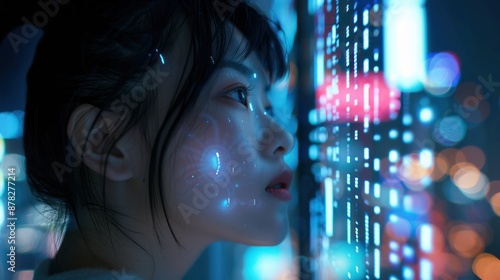 Wallpaper Mural Woman futuristic digital eye Torontodigital.ca