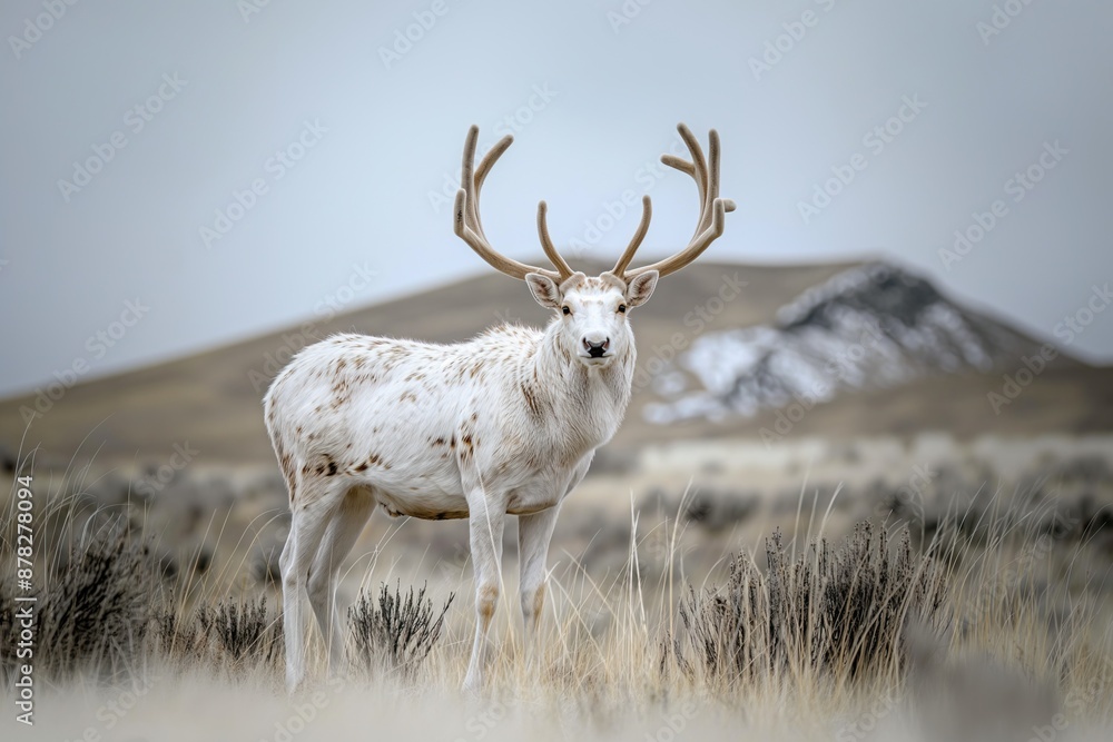 Obraz premium Mule Deer in the Snowy Range of Wyoming in Winter.