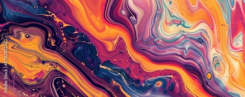 Abstract texture background featuring fluid marble patterns in rich, bold colors