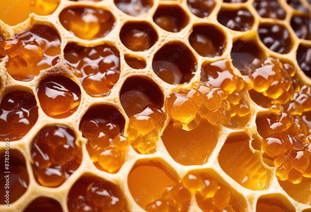 shiny honeycomb dripping honey close view sweet nectar waxed cells, glistening, golden, bee, hive, hexagon, pattern, translucent, sticky, liquid, amber shiny honeycomb dripping honey close view sweet nectar waxed cells, glistening, golden, bee, hive, hexagon, pattern, translucent, sticky, liquid, amber