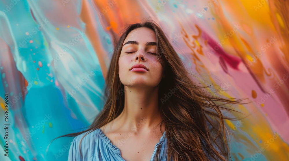 portrait of a woman with long hair portrait of a woman with long hair