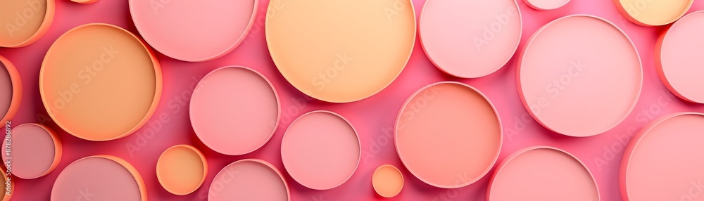 Seamless arrangement of circles on a gradient background, focus cover all object, deep depth of field, no blur. Seamless arrangement of circles on a gradient background, focus cover all object, deep depth of field, no blur.