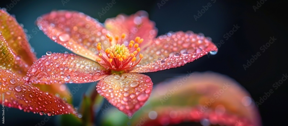 Close Up of a Dew-Covered Flower Close Up of a Dew-Covered Flower