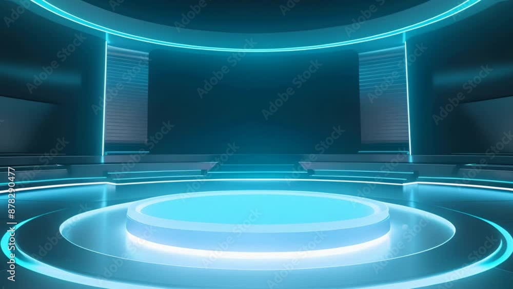 podium Futuristic showcase with platform for product displaying. Empty modern stage display. Seamless looping motion design. Video animation Ultra HD 4K 3840x2160
podium Futuristic showcase with platform for product displaying. Empty modern stage display. Seamless looping motion design. Video animation Ultra HD 4K 3840x2160