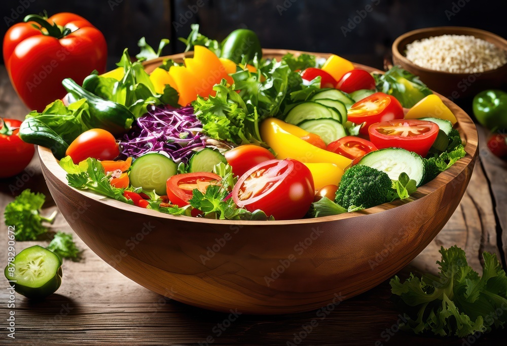vibrant salad bowl bursting fresh ingredients healthy eating concept, colorful, vegetarian, diet, nutrition, organic, vegetables, greens, lettuce, tomatoes vibrant salad bowl bursting fresh ingredients healthy eating concept, colorful, vegetarian, diet, nutrition, organic, vegetables, greens, lettuce, tomatoes