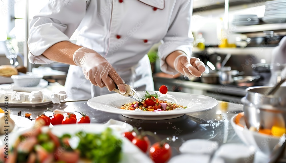 Chef Preparing a Gourmet Dish Chef Preparing a Gourmet Dish