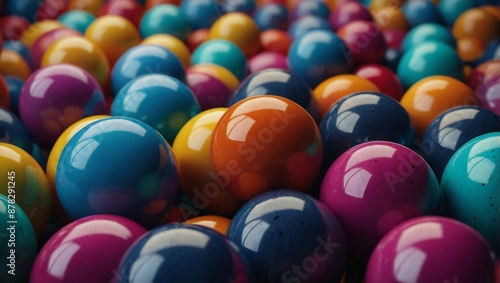 Un sacco traboccante di caramelle rotonde colorate, perfetto per una festa.
