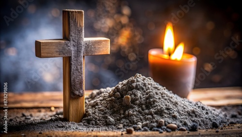Ashen cross symbolizes repentance and mortality on solemn Ash Wednesday, a somber religious ceremony marked by faith and reflection.