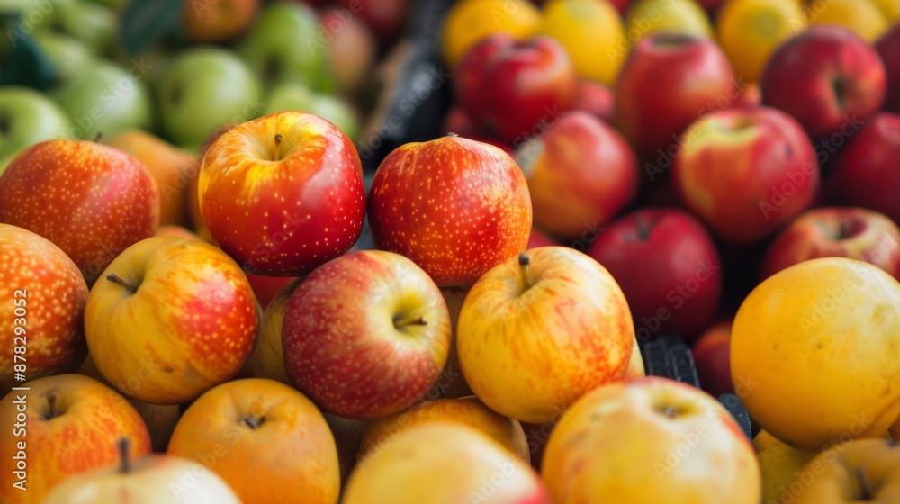 Assorted apples at a farmer's market Assorted apples at a farmer's market