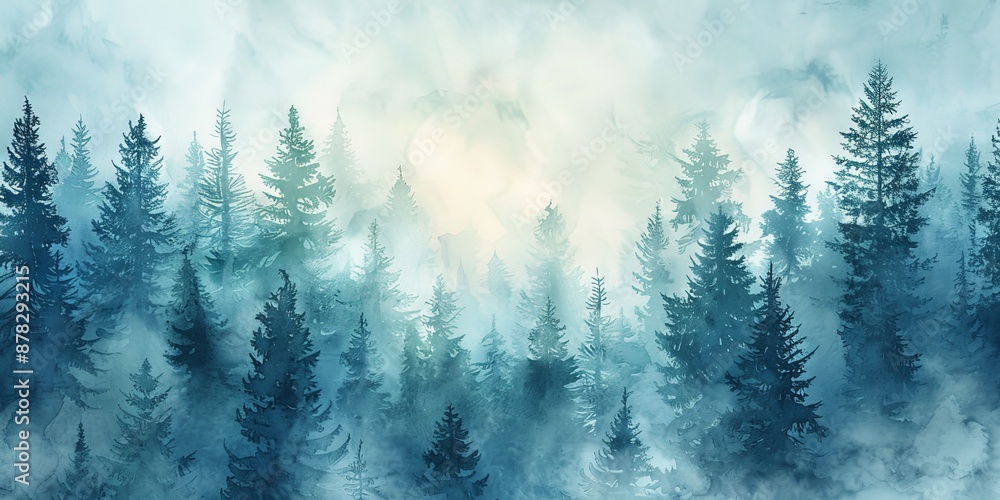 Fototapeta premium Enchanted Forest Watercolor