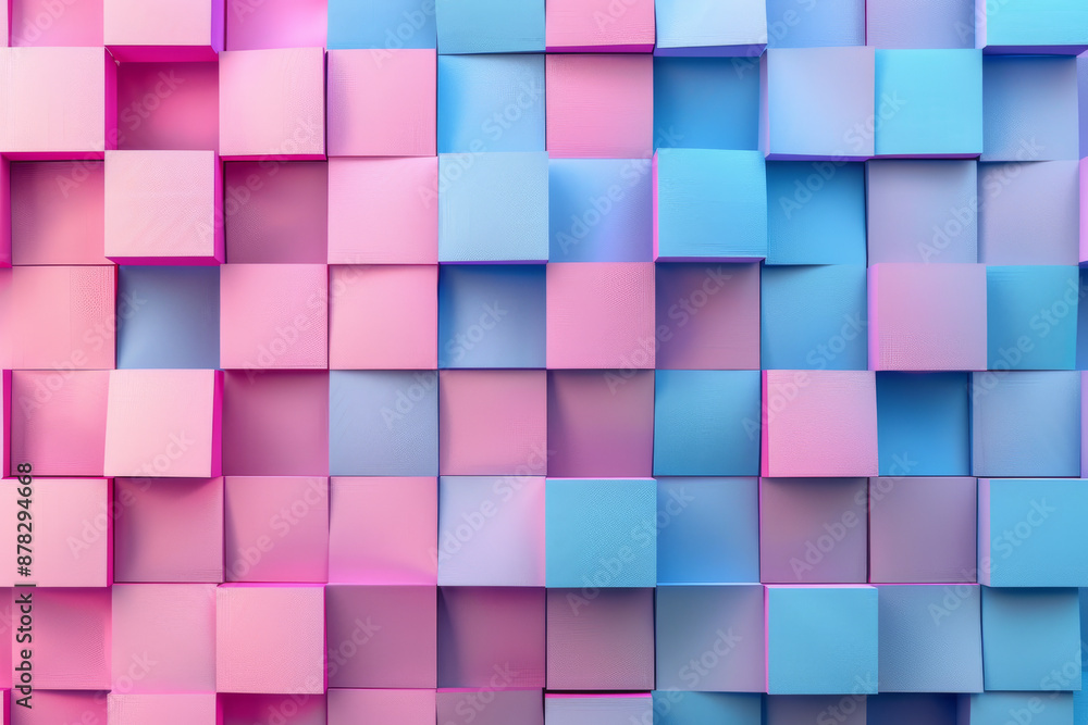 pink and blue abstract 3D background with squares, textured geometric backdrop, abstract textured blocks. Geometric shapes overlap creating harmonious abstract composition. pink and blue abstract 3D background with squares, textured geometric backdrop, abstract textured blocks. Geometric shapes overlap creating harmonious abstract composition.