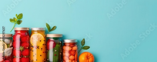 Improperly canned foods, botulism risk, flat design illustration photo