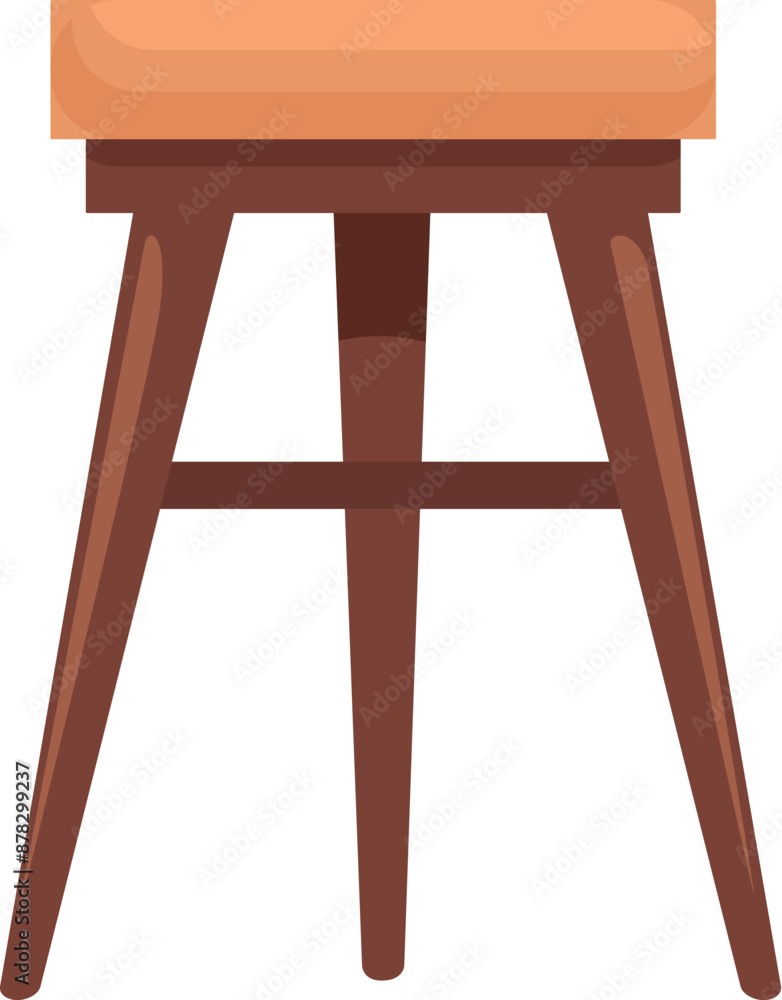 Simple and stylish wooden stool with a round seat and four sturdy legs, perfect for adding extra seating to any room Simple and stylish wooden stool with a round seat and four sturdy legs, perfect for adding extra seating to any room
