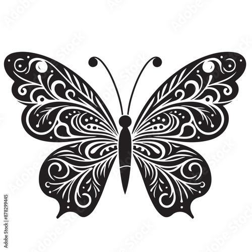 better fly Silhouette vector art illustration white back ground..