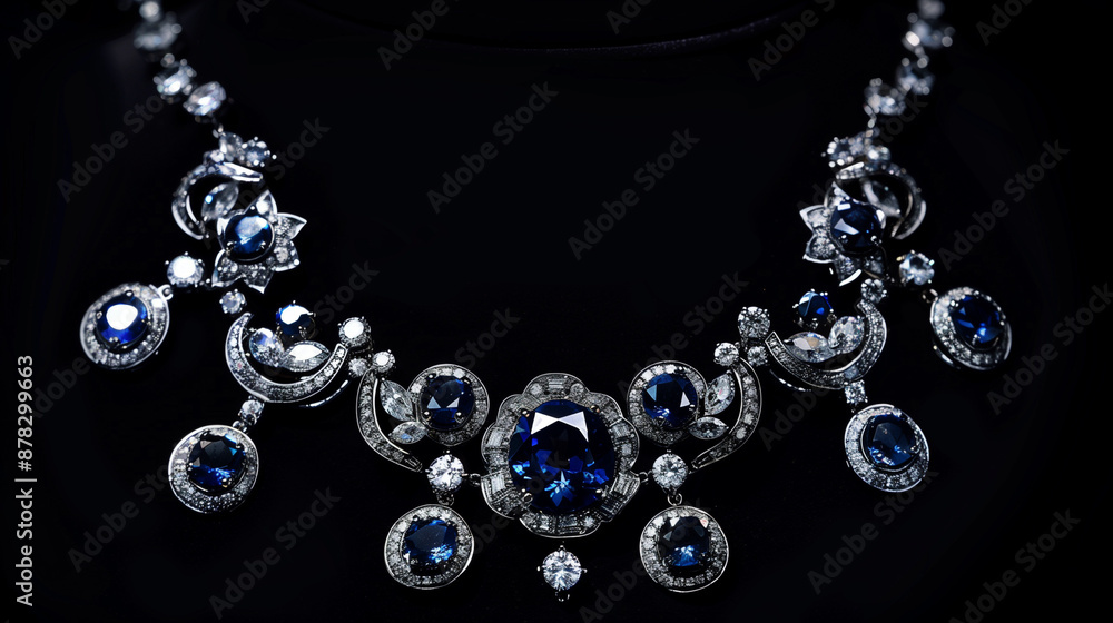 diamond necklace with blue sapphire diamond necklace with blue sapphire