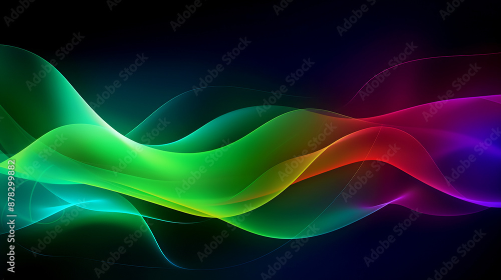 Naklejka premium Colorful abstract wave design. Futuristic digital background. Vibrant energy concept