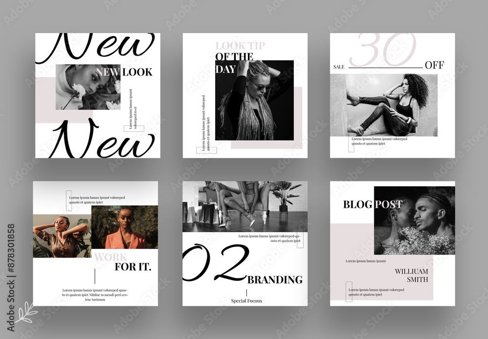 New Social Media Post Layout Stock Template | Adobe Stock