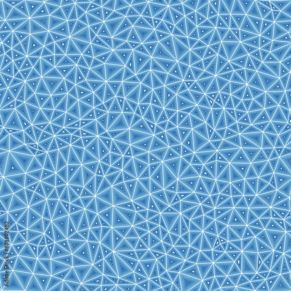 Fototapeta premium Abstract template background. Multiple repeated inner triangles. Small triangles size. Single color tone style. Seamless pattern. Elegant vector tiles. Trending vector illustration.