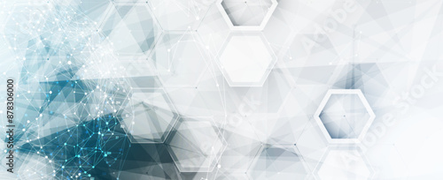 Neural network concept. Connected cells with links. High technology process. Abstract futuristic background. Vector art.