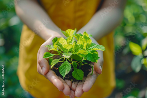 Hands Holding Plant – Ecology and Nature Concept