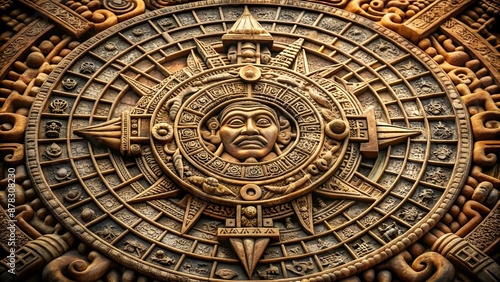 Historical and Mystical Aztec Calendar Stone: A Testament of Ancient Timekeeping and Cosmological Beliefs