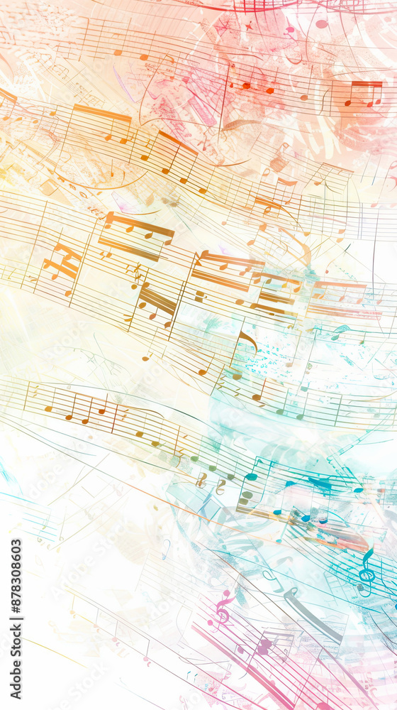 Colorful abstract musical notes background Colorful abstract musical notes background