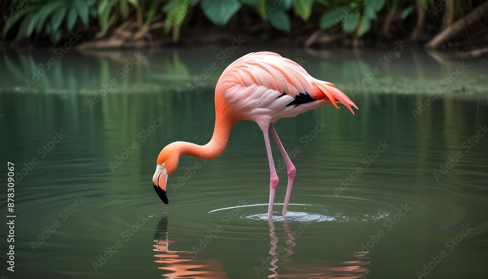Fototapeta premium A beautiful flamingos in water
