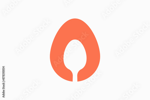 Egg Spoon Vector Logo Premium