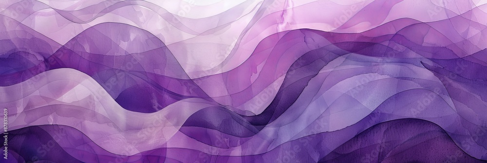 Obraz premium Abstract Purple Watercolor Waves