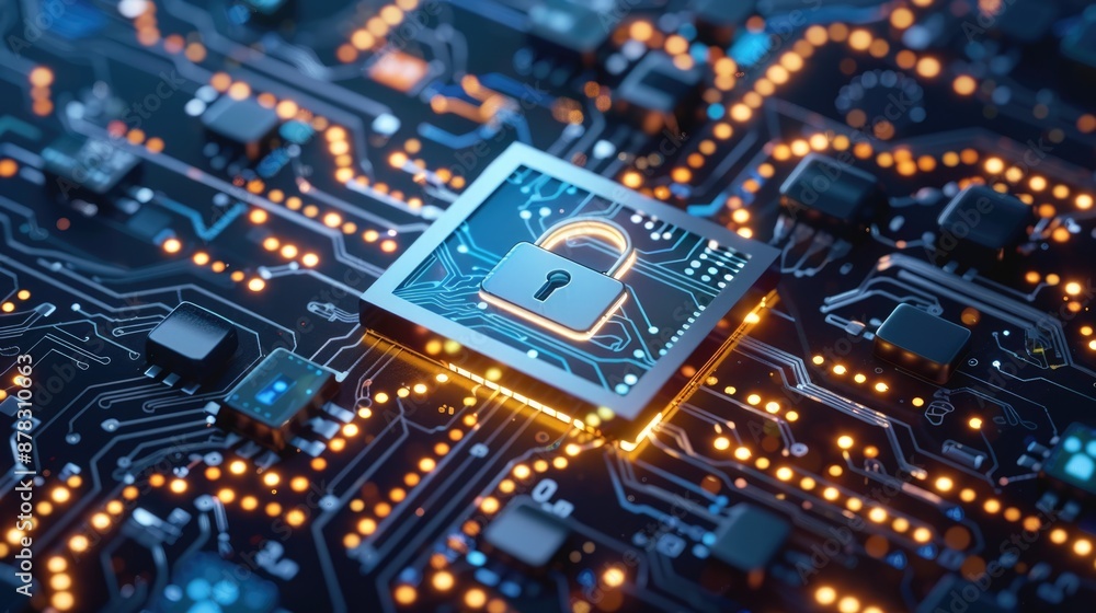 Secure Your Data: Cybersecurity Concept with Digital Lock Protection Secure Your Data: Cybersecurity Concept with Digital Lock Protection