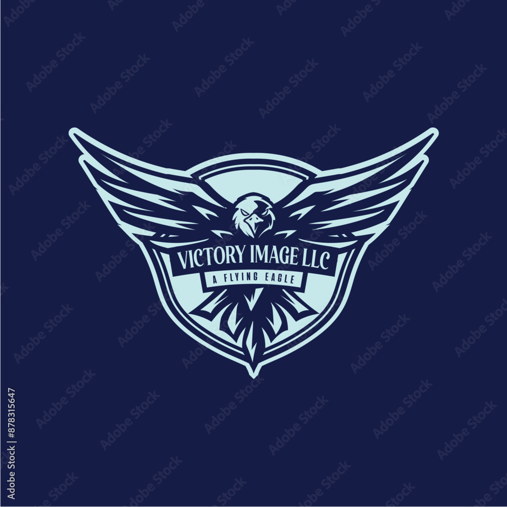 Flying Eagle Emblem with Spread Wings - Aviation and Freedom Symbol Flying Eagle Emblem with Spread Wings - Aviation and Freedom Symbol