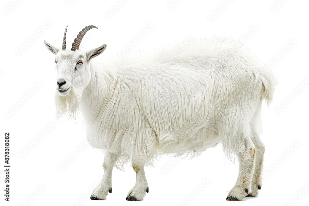 Portrait of a majestic white goat in a confident pose Portrait of a majestic white goat in a confident pose