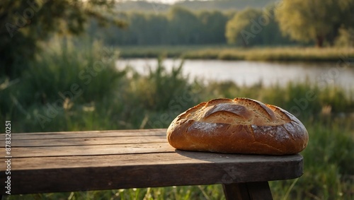 Boulangerie Lumire A Cinematic Journey Through Fields of French Bread Under Solar Light
 photo