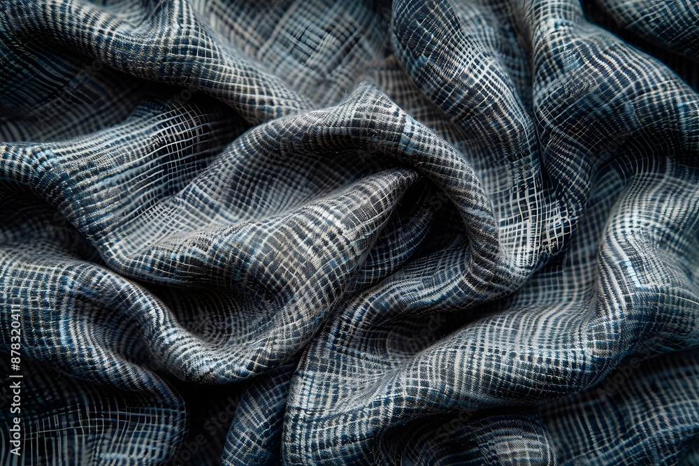 Close-Up of Crumpled Textured Fabric with Intricate Patterns Close-Up of Crumpled Textured Fabric with Intricate Patterns