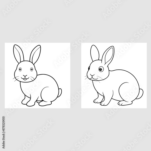 set of easter rabbits vector