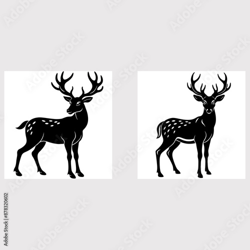 deer silhouette set