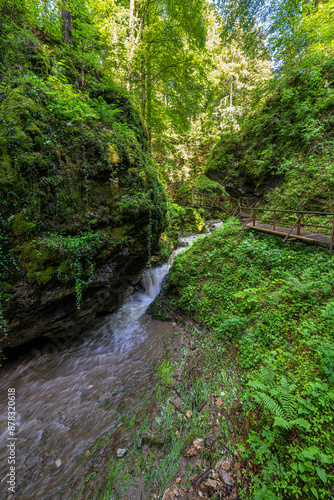 Walking along the Kesselfallsteig in Austria photo