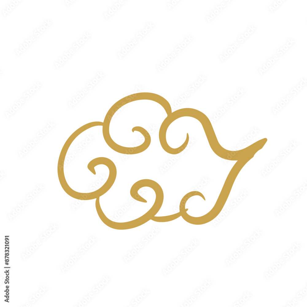 Chinese golden auspicious cloud lines Chinese golden auspicious cloud lines