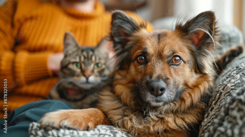 Dog and cat together Dog and cat together