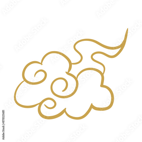 Chinese golden auspicious cloud lines