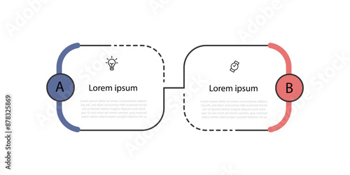Vector template infographic element with 2 step or process 