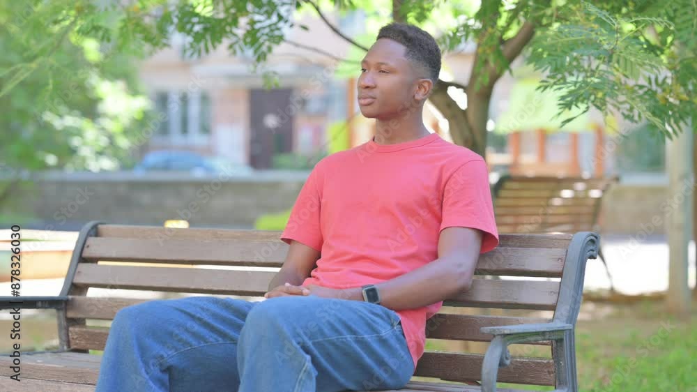 Relax Casual African Man Sitting Outdoor Relax Casual African Man Sitting Outdoor