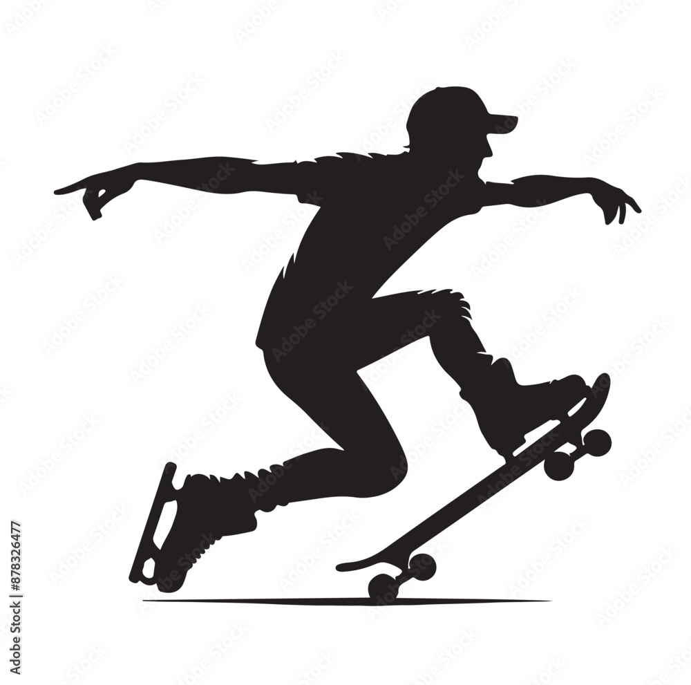 Obraz premium skateboarders vector illustration
