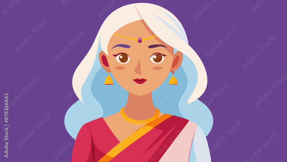 Beautiful White Female Wearing Indian Sari Vector Graphic Beautiful White Female Wearing Indian Sari Vector Graphic