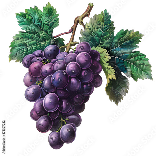 bunch of grapes isolated on white