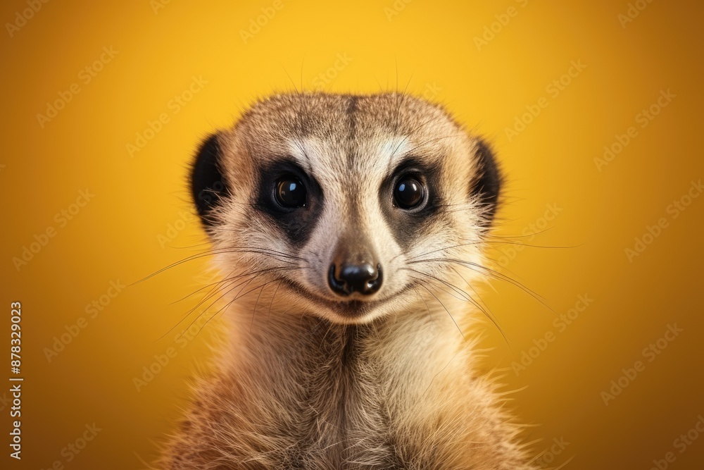 Fototapeta premium cute meerkat portrait on clean background