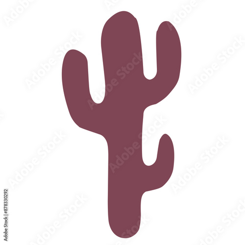 flat cactus on isolated white background vector