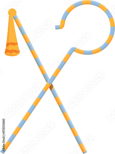 Crook and flail crossing, representing the power and authority of the ancient egyptian pharaohs