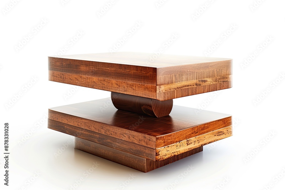 Rich Mahogany Wooden Coffee Table with Smooth Curved Base Rich Mahogany Wooden Coffee Table with Smooth Curved Base