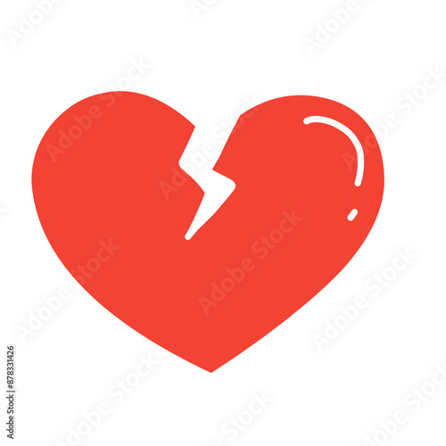 Broken heart icon. Love lost or divorce symbol. Vector.